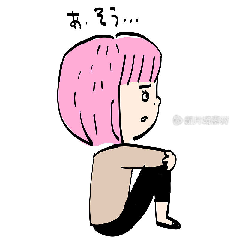 pink hair woman